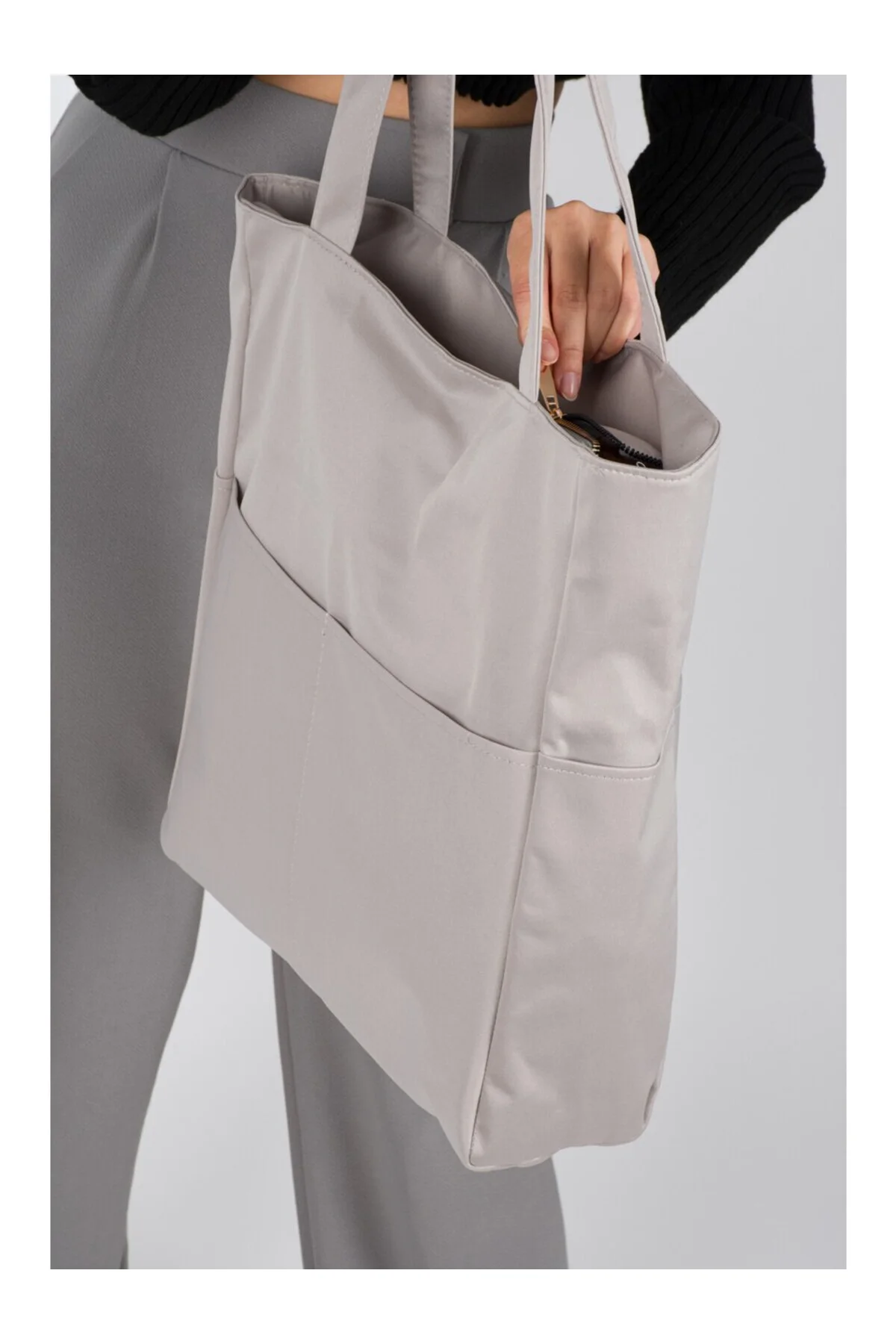 Patlı Kadın Shopper Omuz Çantası