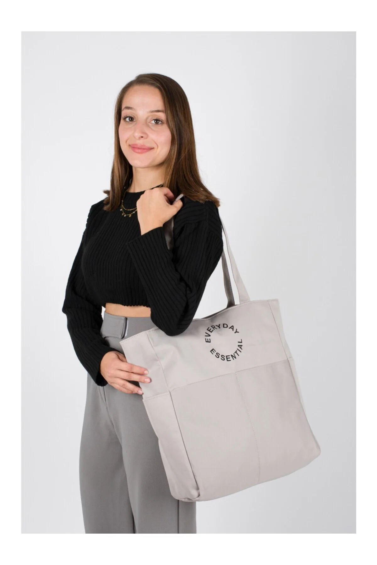 Patlı Kadın Shopper Omuz Çantası