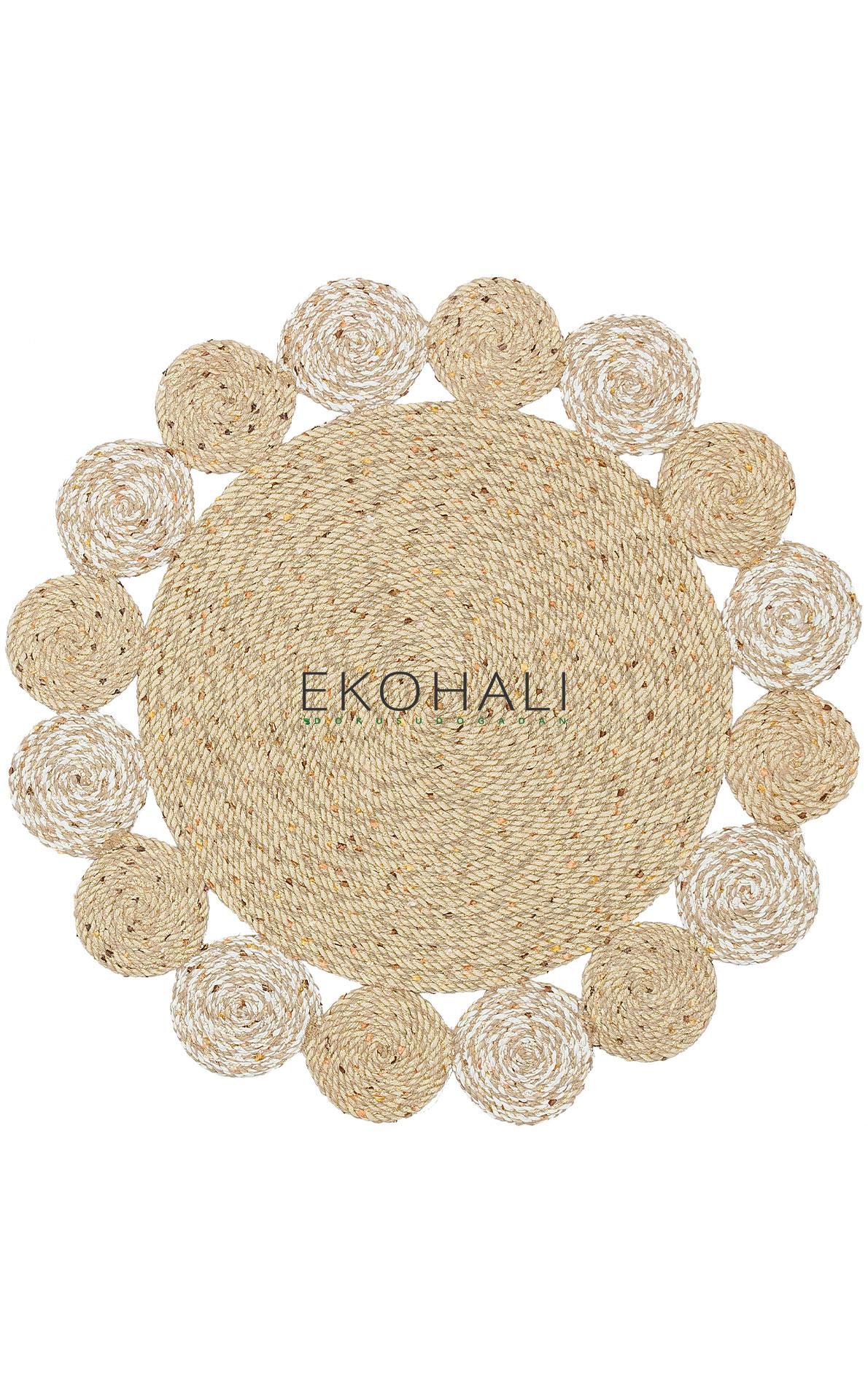 Patna Koleksiyonu Jüt Örgü Halı PTN 03 Natural White