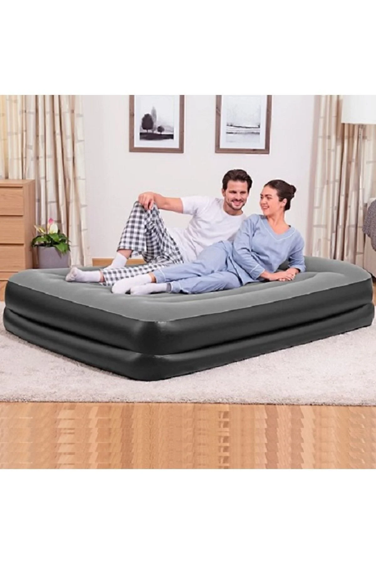 Pavillo 67403 Çift Kişilik Şişme Yatak Gri Pompa 203X152X38