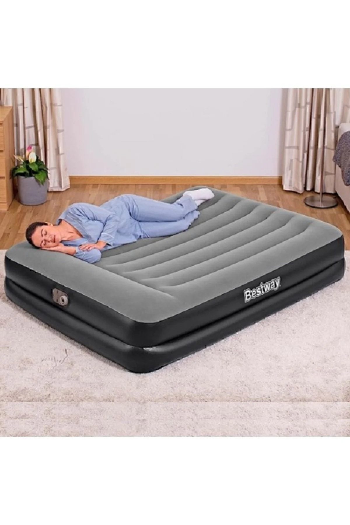 Pavillo 67403 Çift Kişilik Şişme Yatak Gri Pompa 203X152X38 Pavillo 67403 Çift Kişilik Şişme Yatak Gri Pompa 203X152X38 - Görsel 4