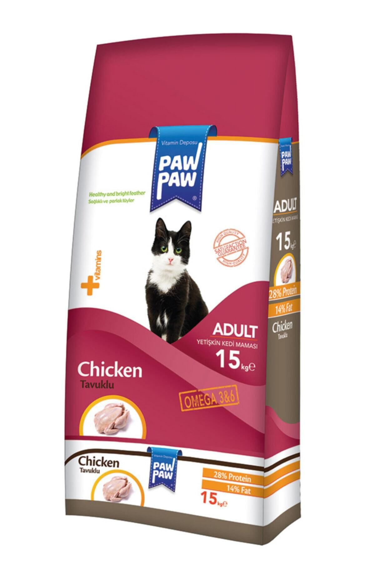 Paw Paw Chicken Tavuk Etli Yetişkin Kedi Maması 15 Kg