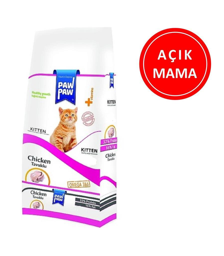 Paw Paw Kitten Tavuk Etli Yavru Kedi Maması 1 Kg AÇIK Paw Paw Kitten Tavuk Etli Yavru Kedi Maması 1 Kg AÇIK