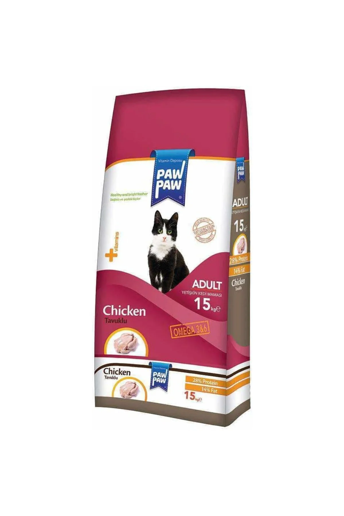 Pawpaw Yetişkin Kedi - Tavuklu Kuru Mama 15 Kg