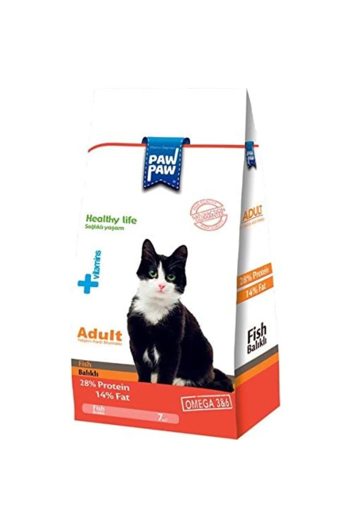 Pawpaw Yetişkin Kedi - Balıklı Kuru Mama 7 Kg