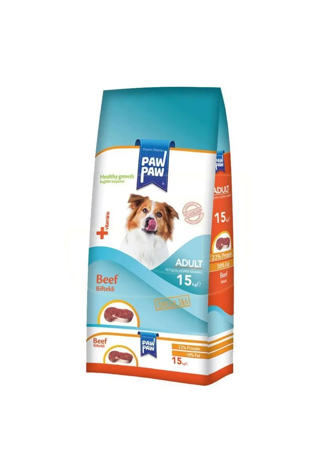 Pawpaw Yetişkin Köpek - Dana Etli (BİFTEKLİ) Kuru Mama 15 Kg