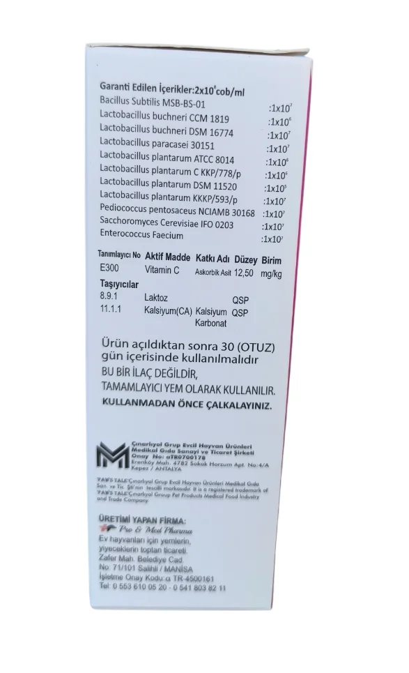 Paws Tale Pro Biflor Liquid Kedi Köpek Probiyotik 100 ml