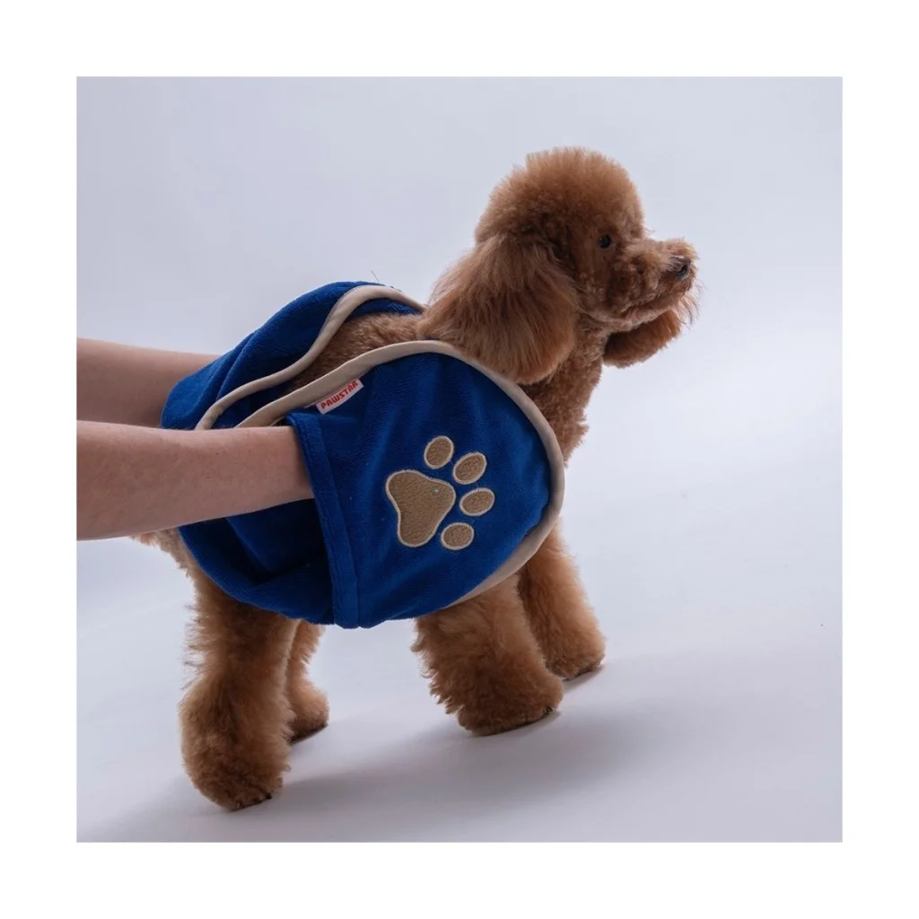 Pawstar Kedi  Köpek Banyo Kurulama Elcikli Havlu Lacivert 23x78cm