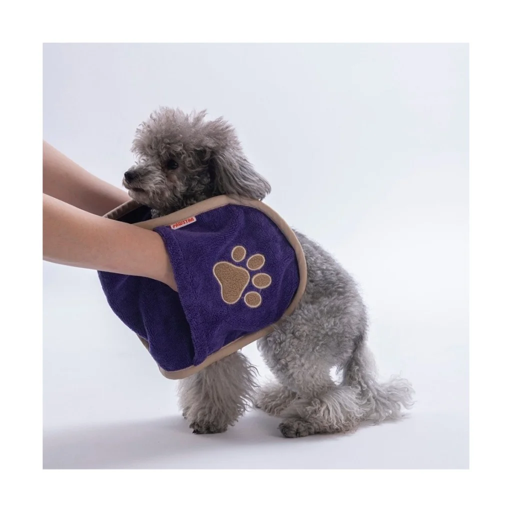 Pawstar Kedi  Köpek Banyo Kurulama Elcikli Havlu Mor 23x78cm %100