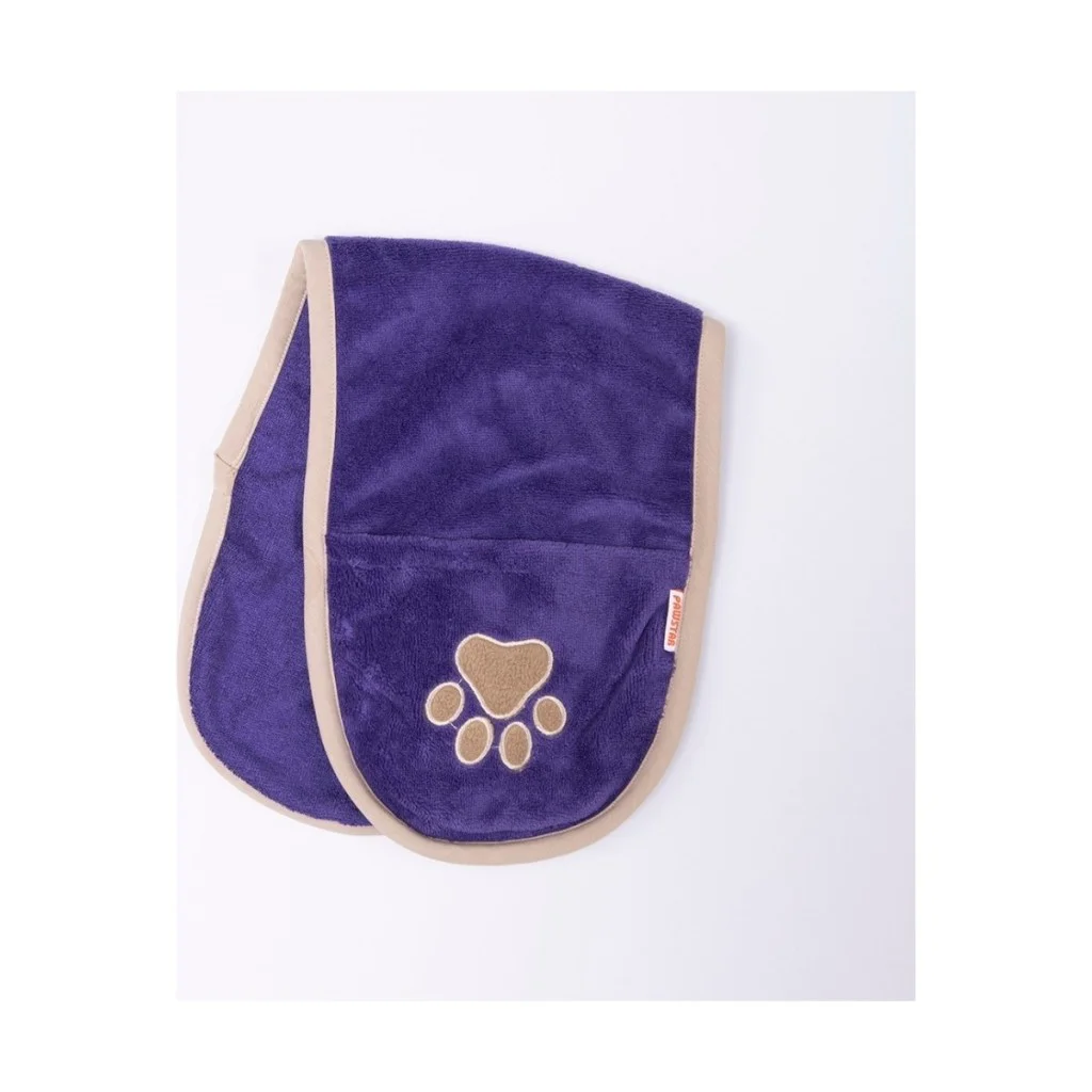 Pawstar Kedi  Köpek Banyo Kurulama Elcikli Havlu Mor 23x78cm %100