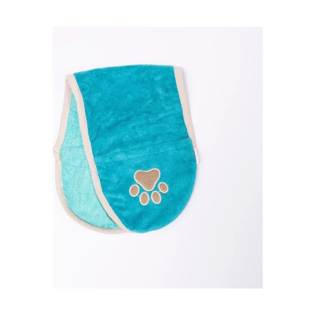 Pawstar Kedi  Köpek Banyo Kurulama Elcikli Havlu Turkuaz 23x78cm 