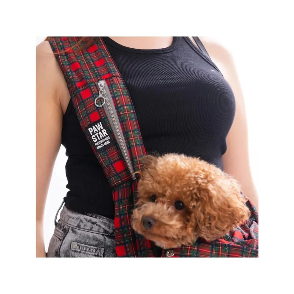 Pawstar Kedi, Küçük Köpek Taşıma Çantası Red Elgin Paws CrossBody
