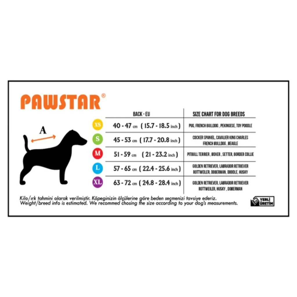 Pawstar Kedi ve KÜÇÜK Köpek MAVİ COLOMBİA RAİNCOAT M Sırt28cm Göğ