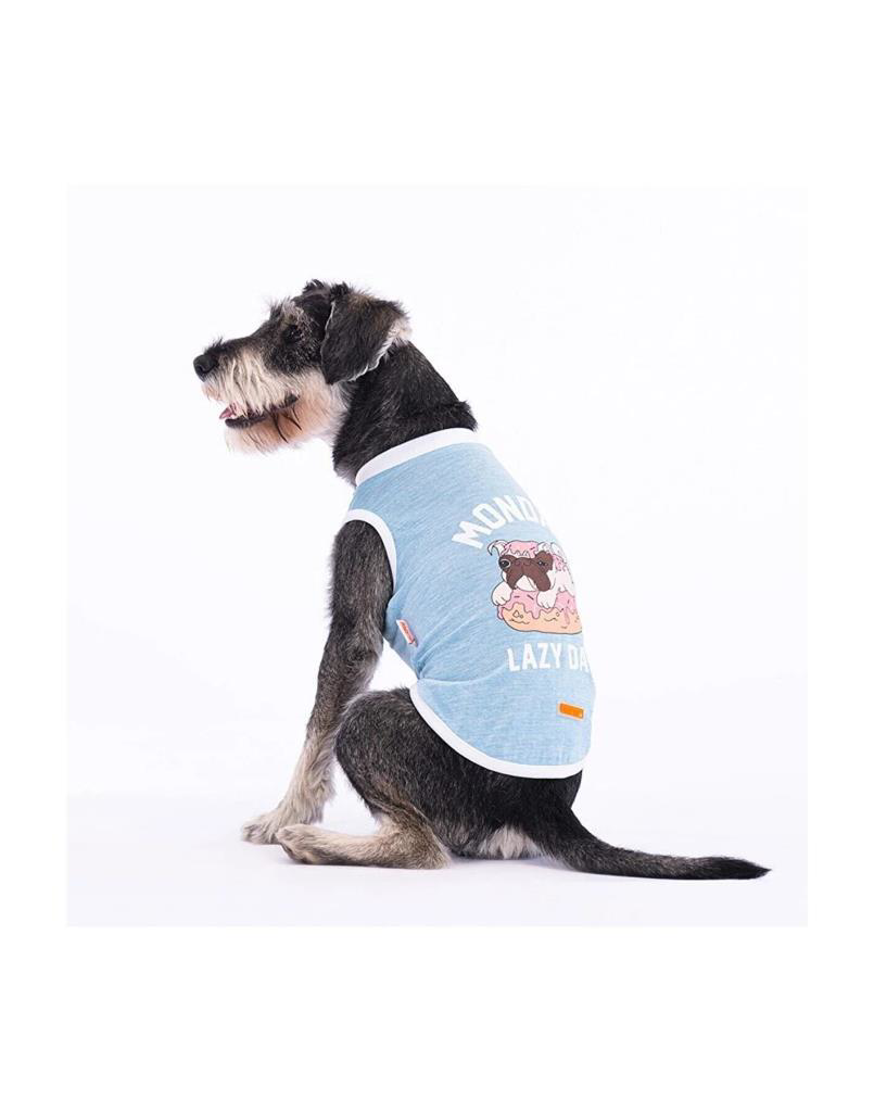 Pawstar Kedi ve KÜÇÜK Köpek T-Shirt Ice Blue Lazy M Sırt28cm Göğü