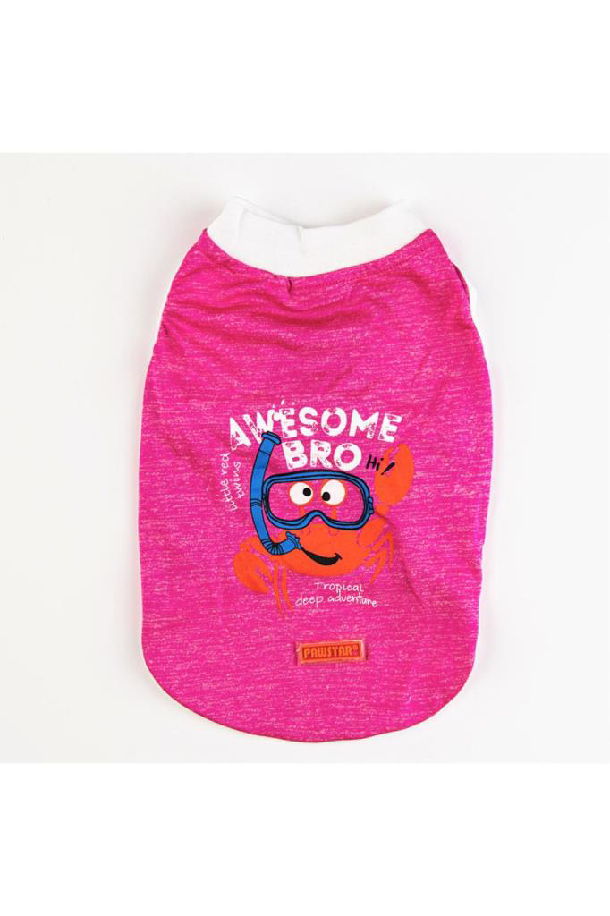 Pawstar  Kedi Ve Küçük Köpek T-Shirt Fuchsia Crab S Sirt24cm Göğüs
