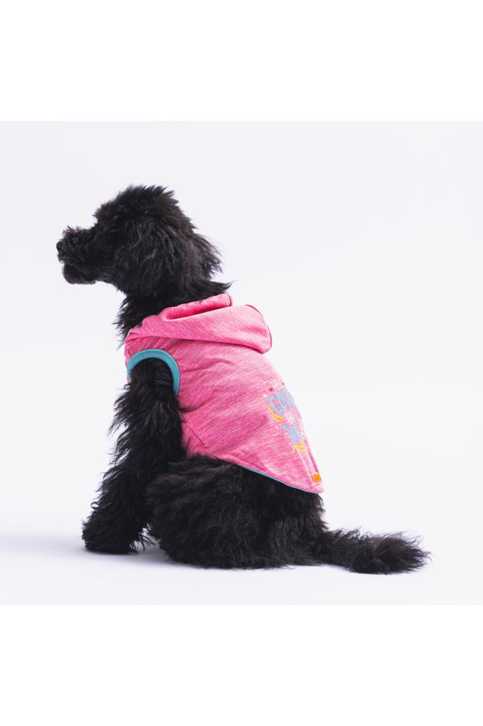 Pawstar  Kedi Ve Küçük Köpek T-Shirt Pink Style Hooded Kapşonlu L 