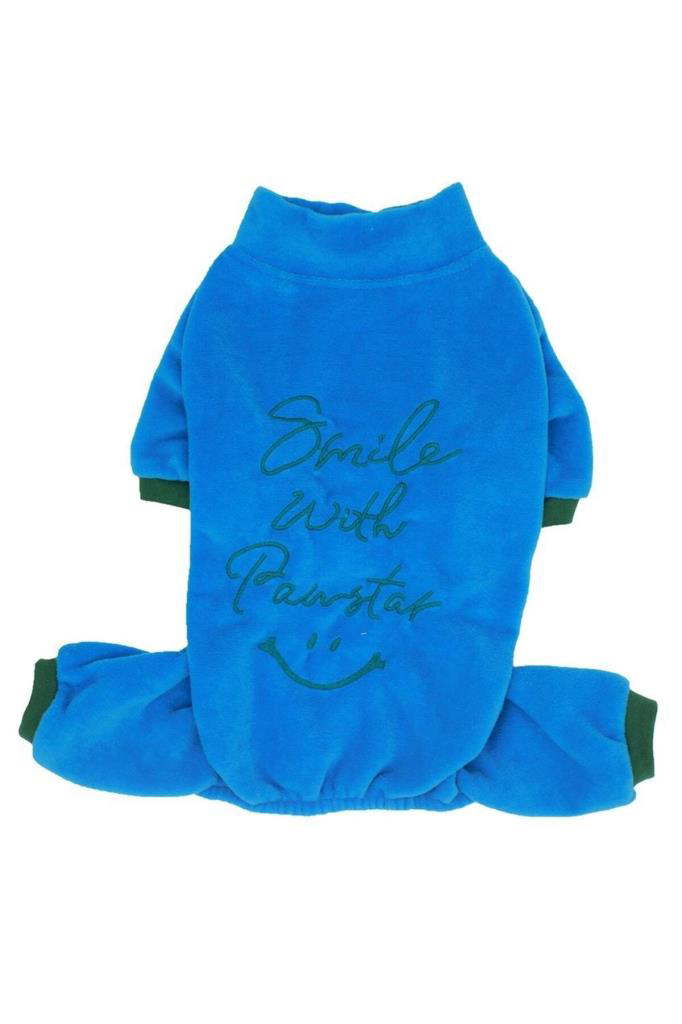 Pawstar Kedi ve KÜÇÜK Köpek Mavi Smile Tulum 2XL Sırt43cm Göğüs58