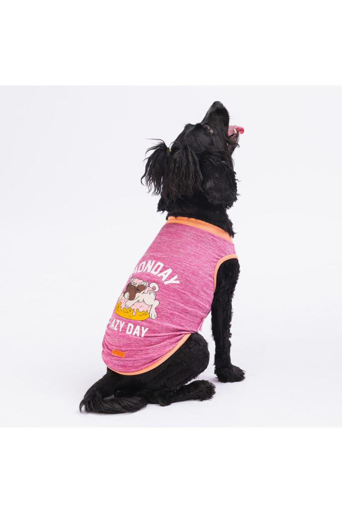 Pawstar  Kedi Ve Küçük Köpek T-Shirt Fuchsia Lazy M Sirt28cm Göğüs
