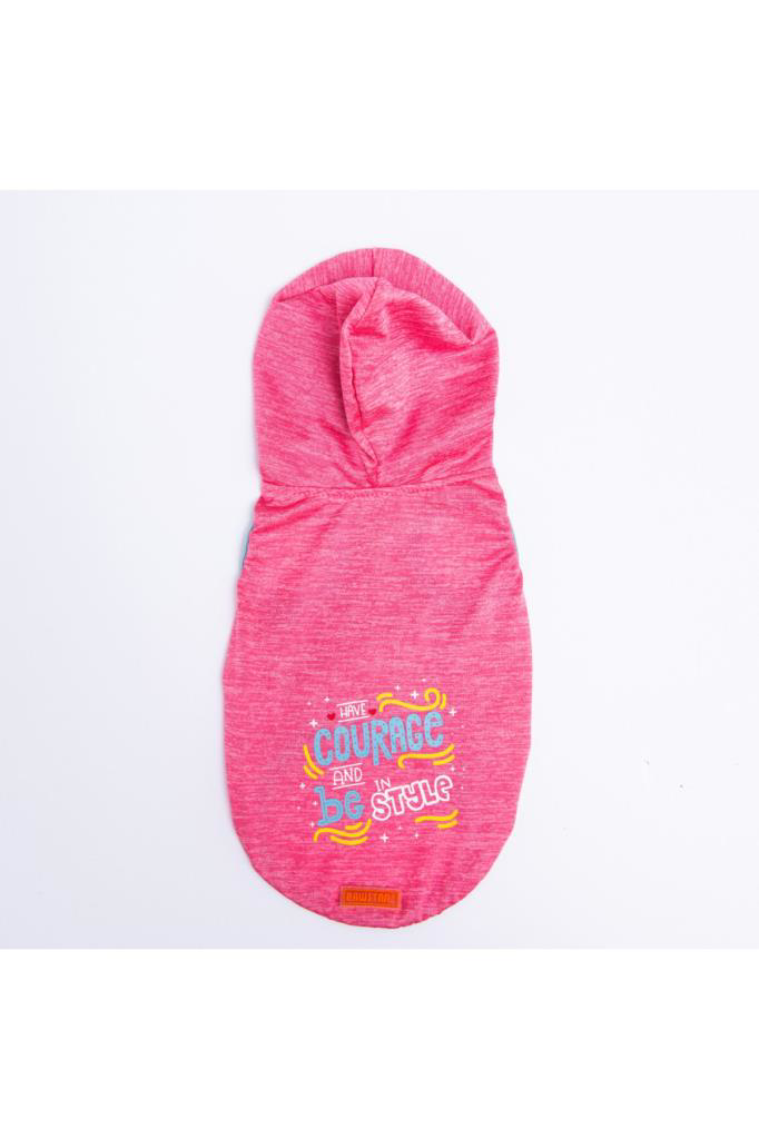 Pawstar  Kedi Ve Küçük Köpek T-Shirt Pink Style Hooded Kapşonlu L 