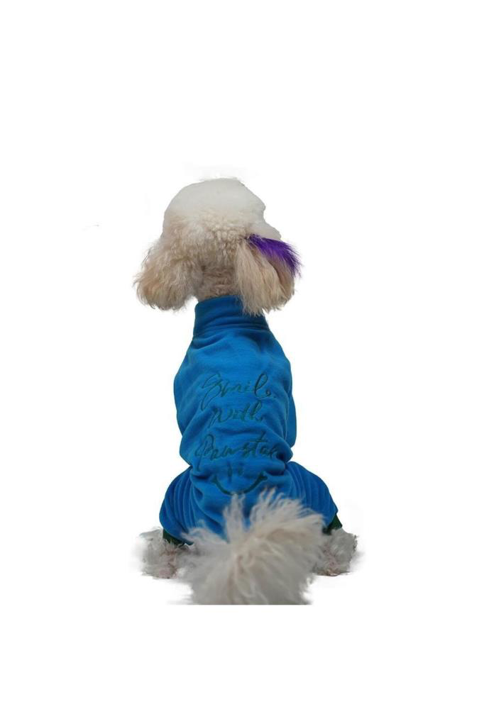 Pawstar  Kedi Ve Küçük Köpek Mavi Smile Tulum Xl Sirt38cm Göğüs55c