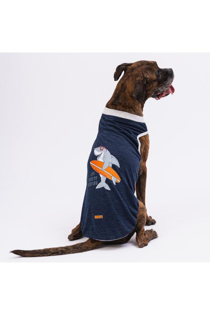 Pawstar Köpek Navyblue Shark Big T-shirt Büyük 6XLarge Sırt69cm G
