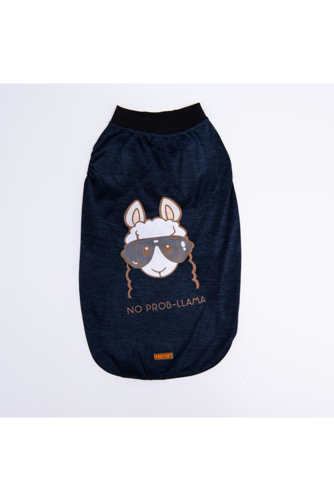 Pawstar Köpek Navyblue NoProb-Lama Big T-shirt Büyük 4XLarge Sırt