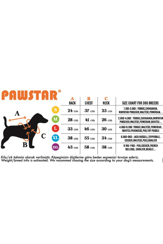 Pawstar Köpek Orange Tuta Rompers Medium Sırt28cm Göğüs41cm Boyun