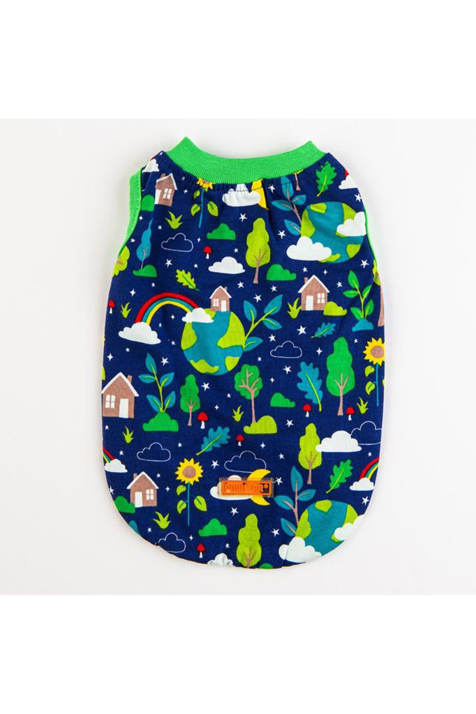 Pawstar  Köpek T-Shirt World Small Sirt24cm Göğüs37cm Boyun23cm