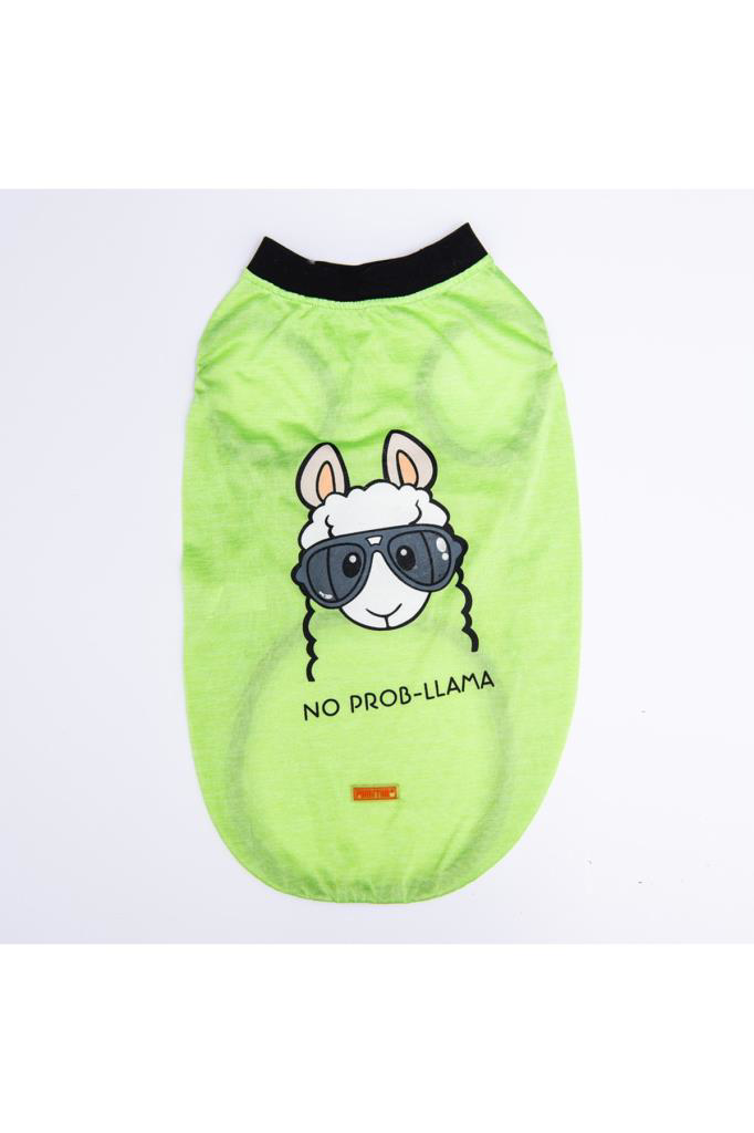 Pawstar  Köpek T-Shirt Yeşil No Prob-Lama Büyük 5Xlarge Sirt62cm G