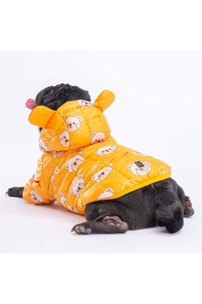 Pawstar  Köpek Yellow Teddy Puff Raincoat Large Sirt33cm Göğüs46cm