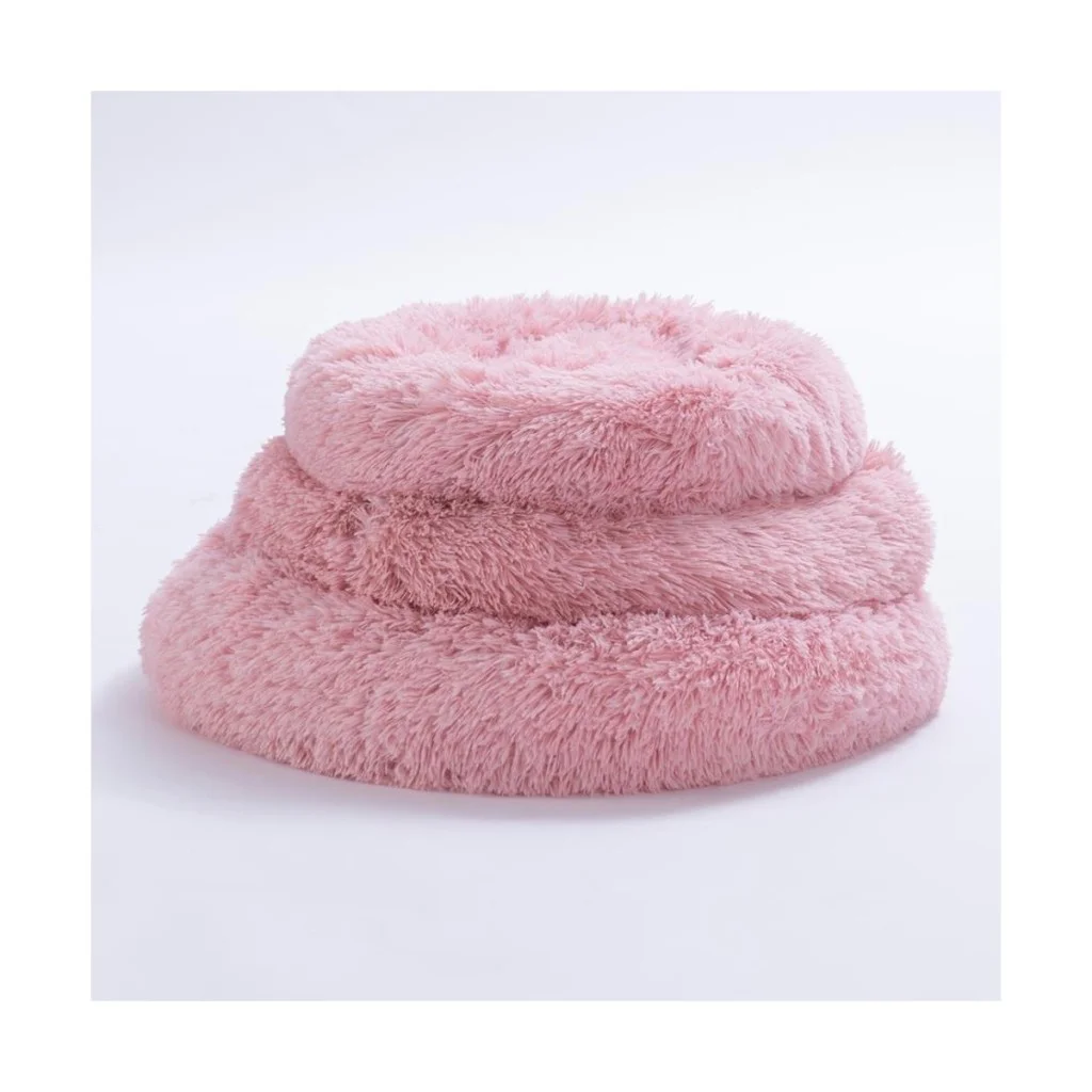 Pawstar Lüx Donut Kedi Köpek Yatağı Yıkanabilir Pembe 65 cm