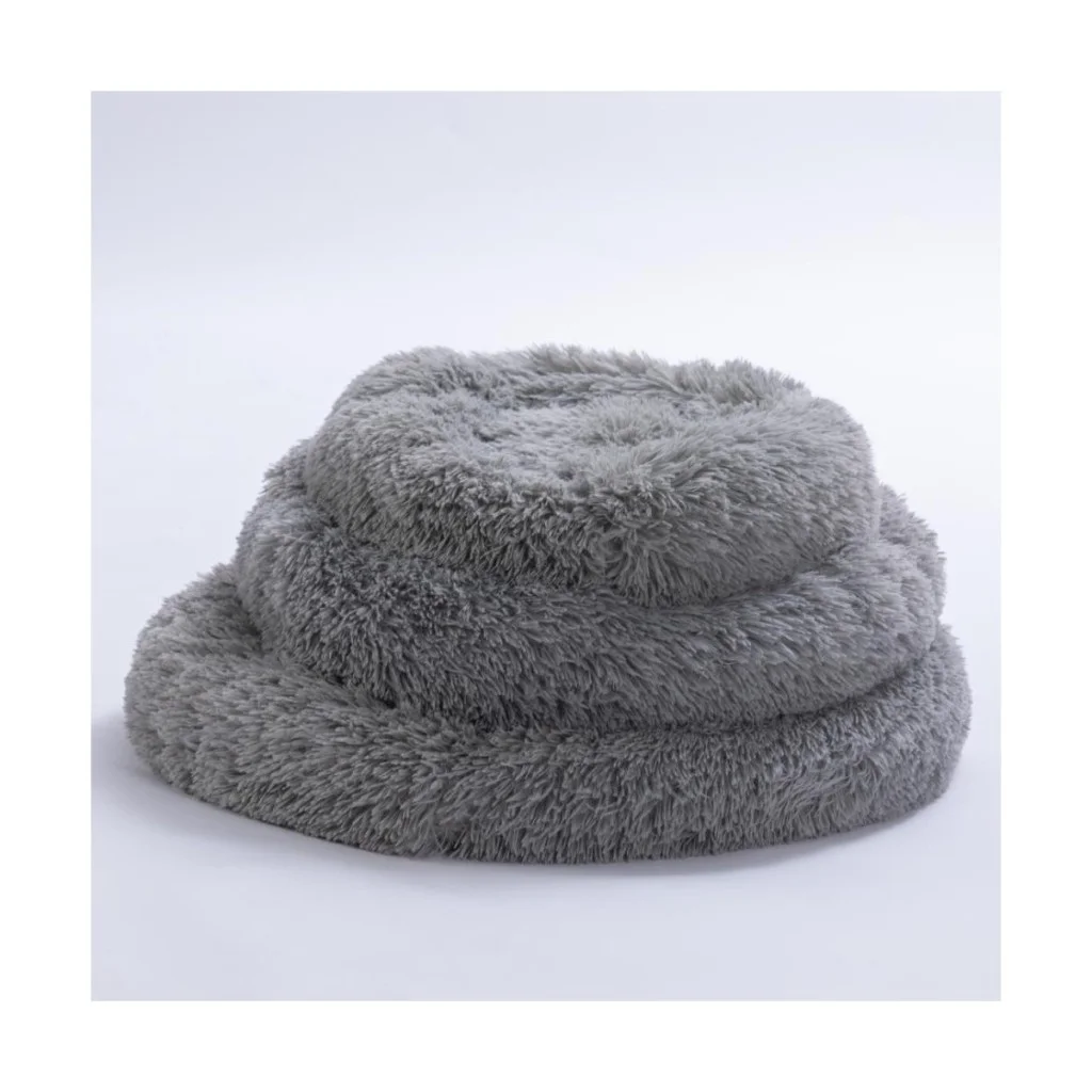 Pawstar Lüx Donut Kedi Köpek Yatağı Yıkanabilir GRİ 55 cm