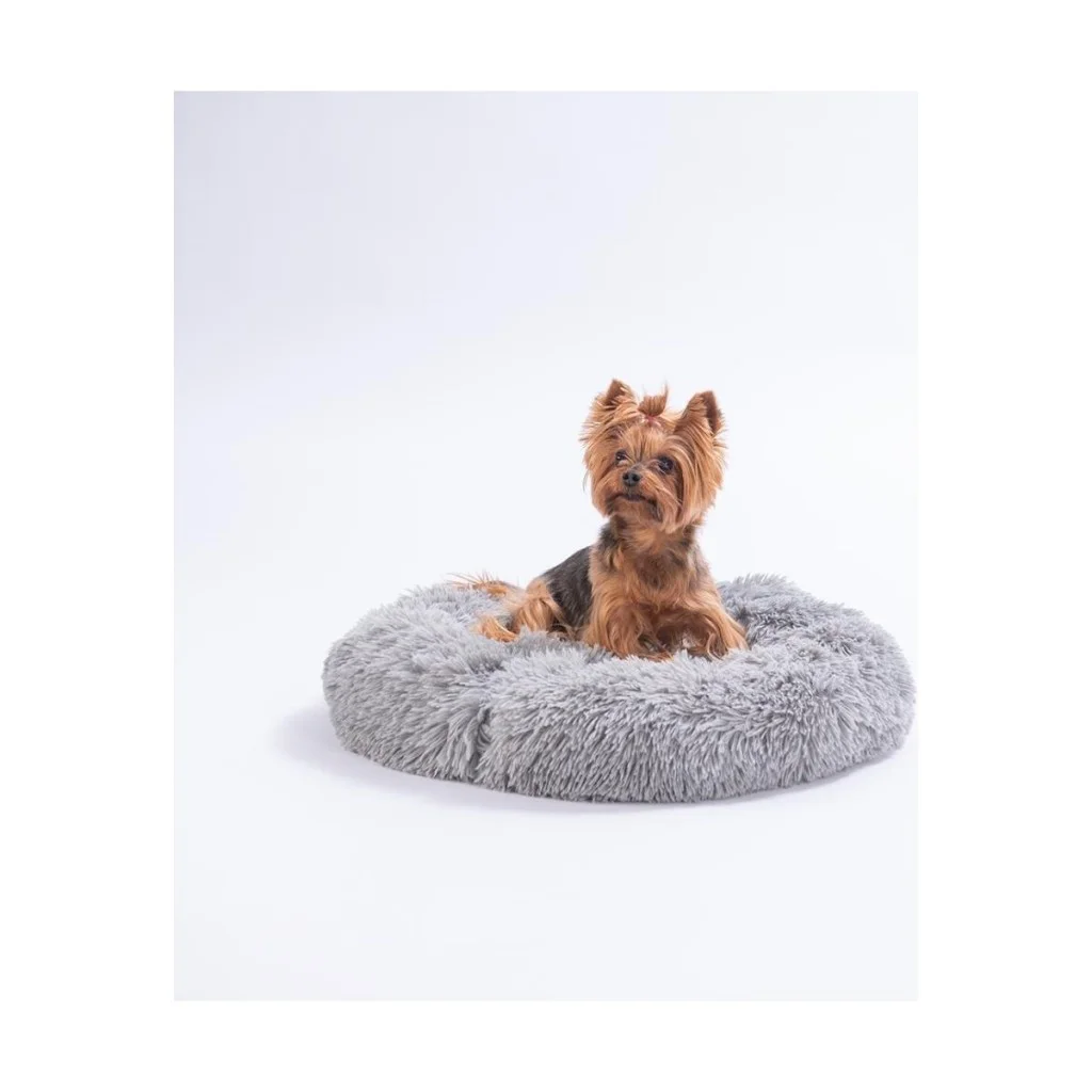 Pawstar Lüx Donut Kedi Köpek Yatağı Yıkanabilir GRİ 55 cm