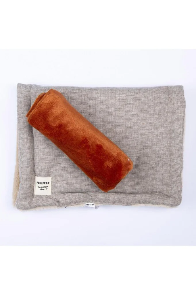 Pawstar Lüx Pet Mat Kedi Köpek Yatağı Yıkanabilir Bej 50-70cm