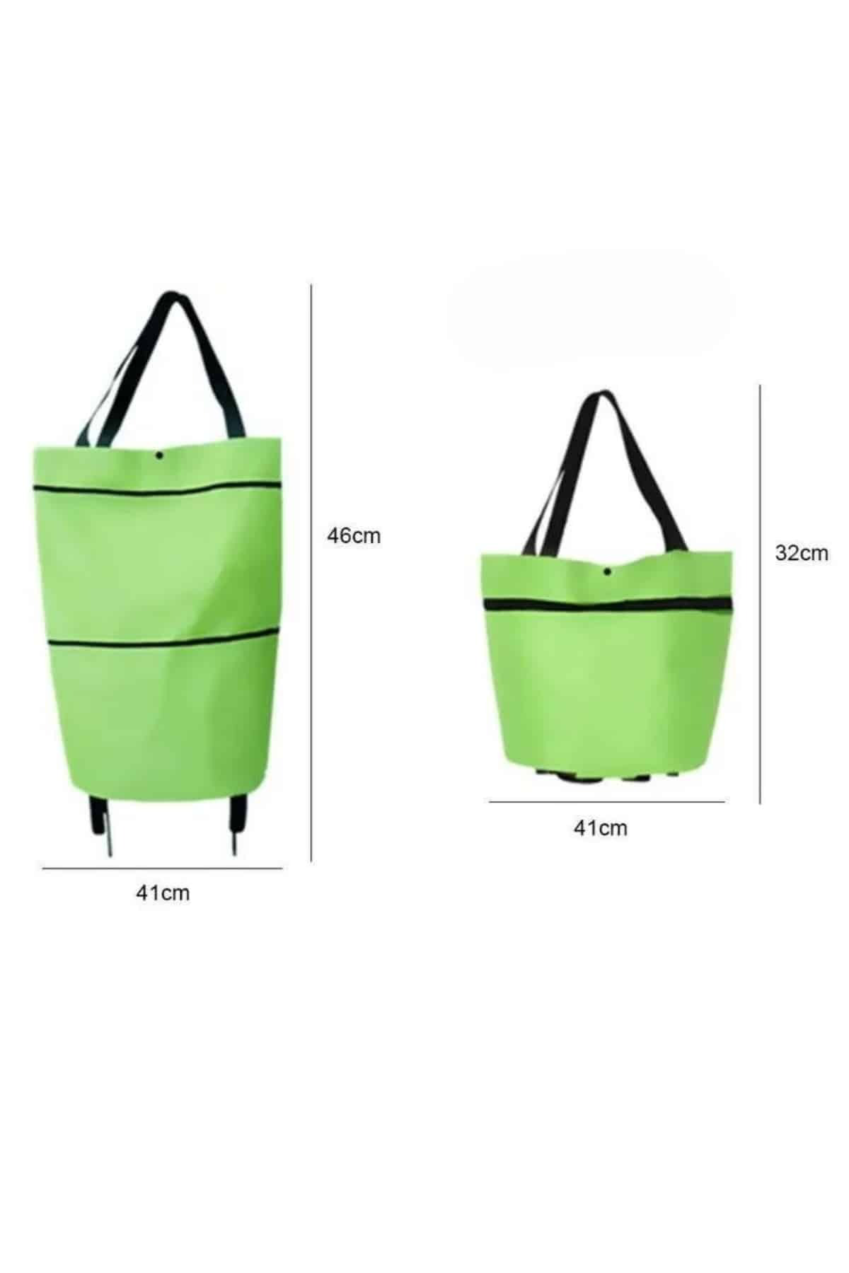 Pazar Arabası ve Alışveriş Çantası Çift Yönlü Kolay Tekerlekli Ta