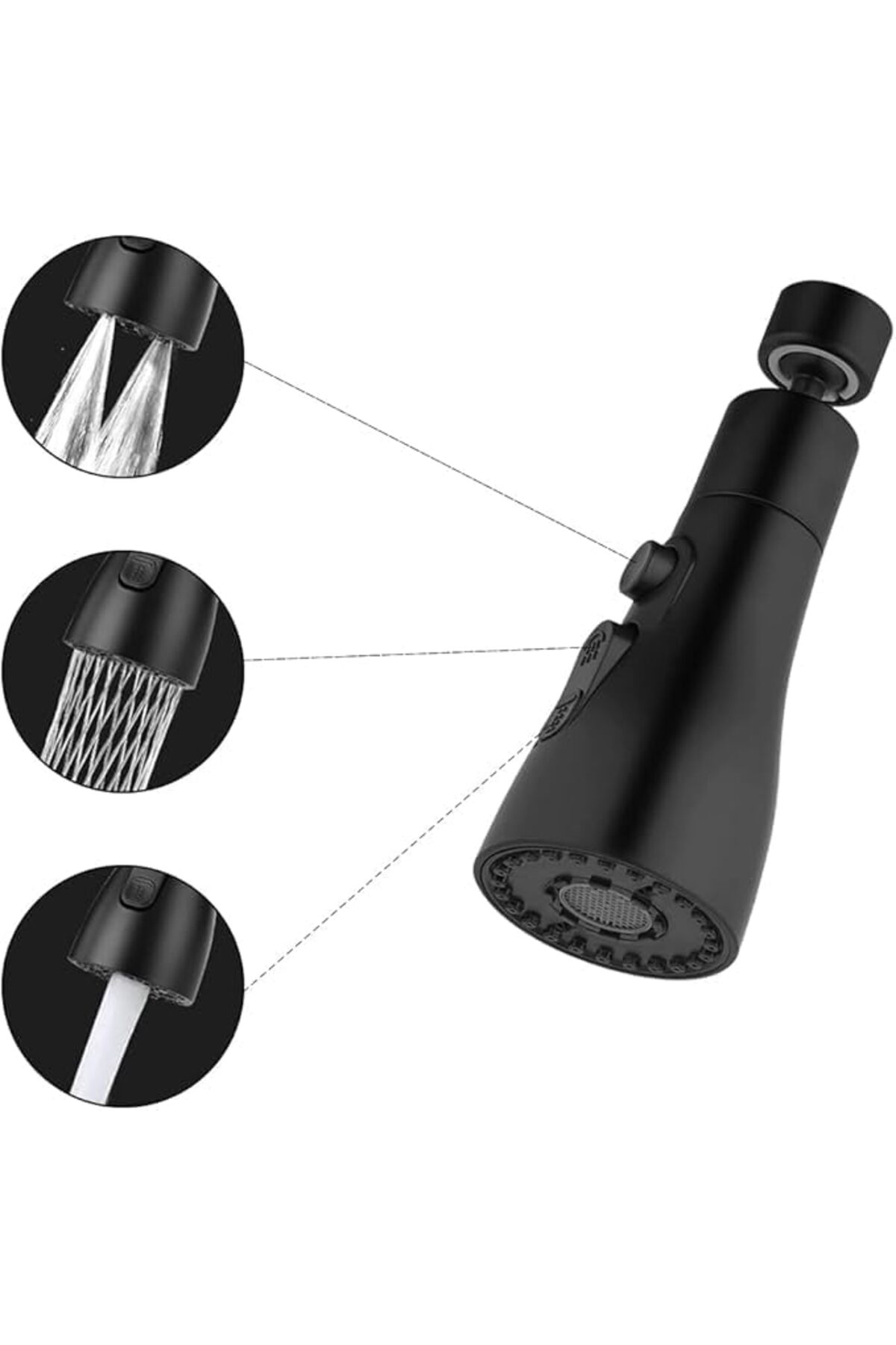 PazarDunyasi KINETEX Musluk, yedek duş başlığı, 360° döndürülebil