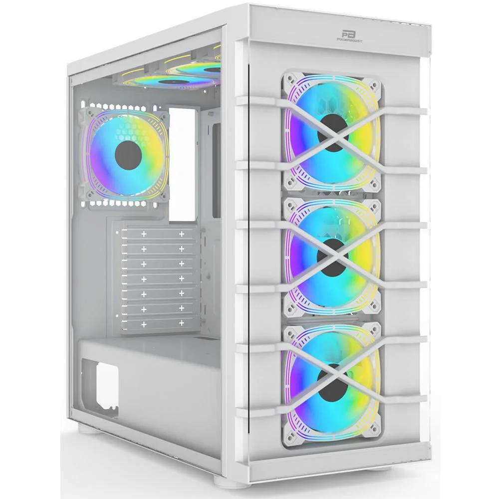 PB-GR222BW USB3.0 Full Beyaz Tempered Glass 7xARGB Fanlı kasa (PSU Yok) Fiyatı, Yorumları ve Özellikleri