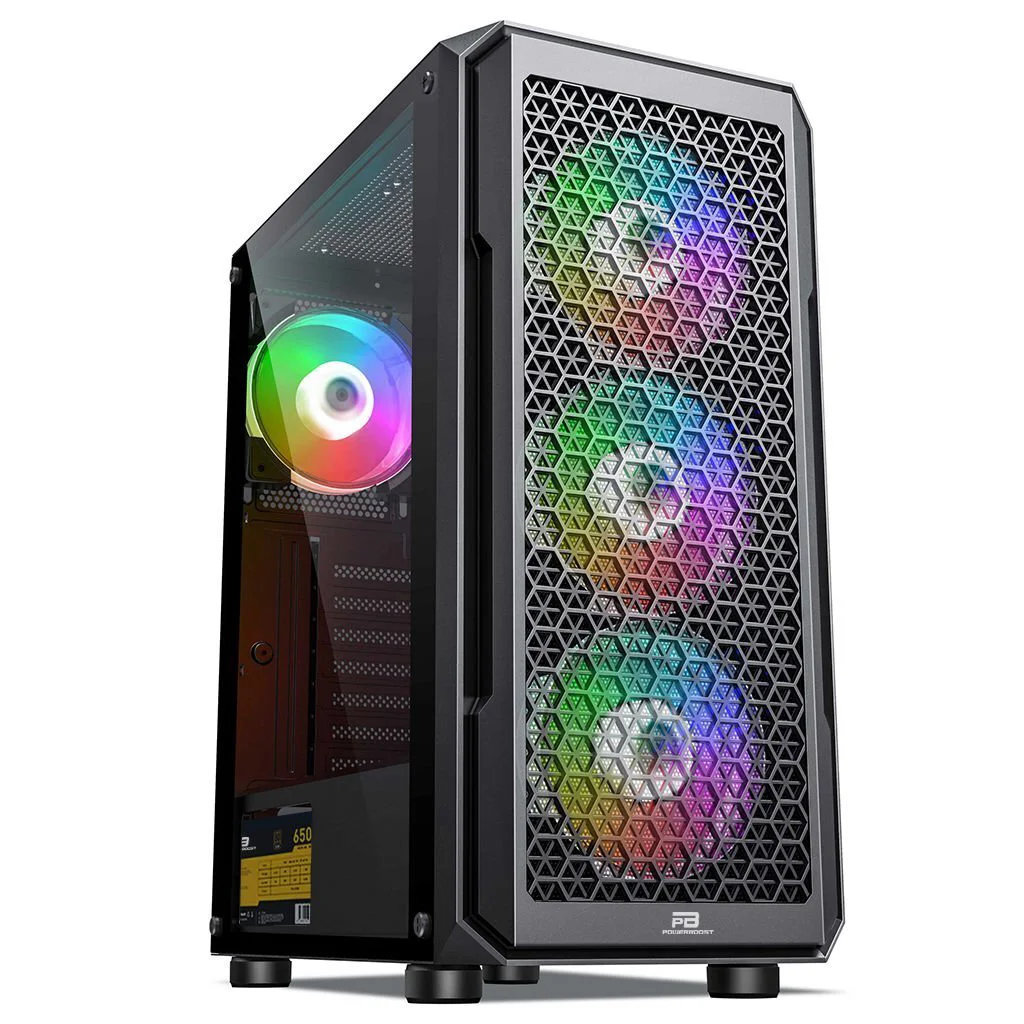 PB-P3385B 650w 80+ Bronze USB 3.0 Mesh Fixed Fanlı Gaming Siyah Kasa