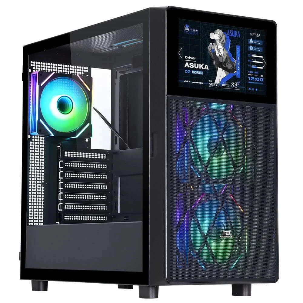 PB-P4367BB USB 3.0, ATX LCD Mesh Panel, ARGB Fan, Siyah Kasa (PSU Yok) Fiyatı, Yorumları ve Özellikleri