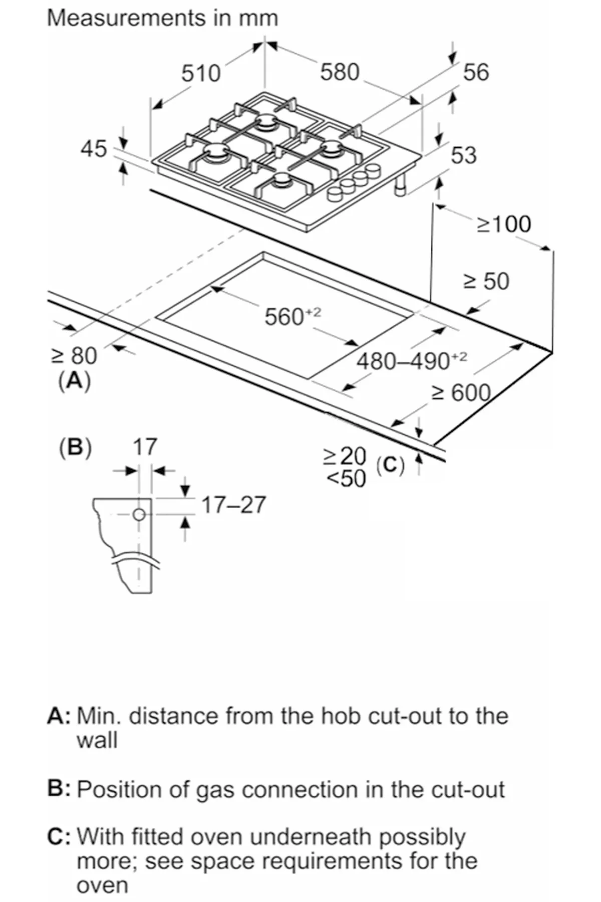 PBP6C2K80O Gazlı Ankastre Ocak Beyaz
