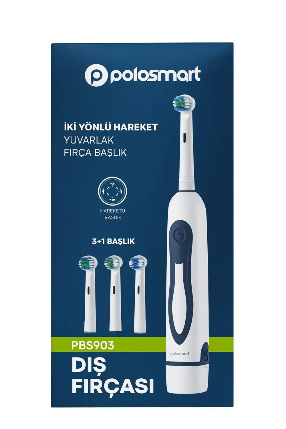 PBS-903 Pilli Diş Fırçası – 3+1 Başlık – IPX5 – Orta Sertlik-İki PBS-903 Pilli Diş Fırçası – 3+1 Başlık – IPX5 – Orta Sertlik-İki