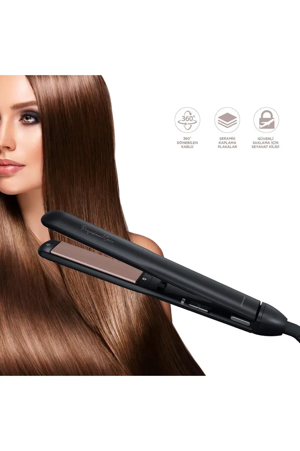 PBS501 Saç Düzleştirici Siyah