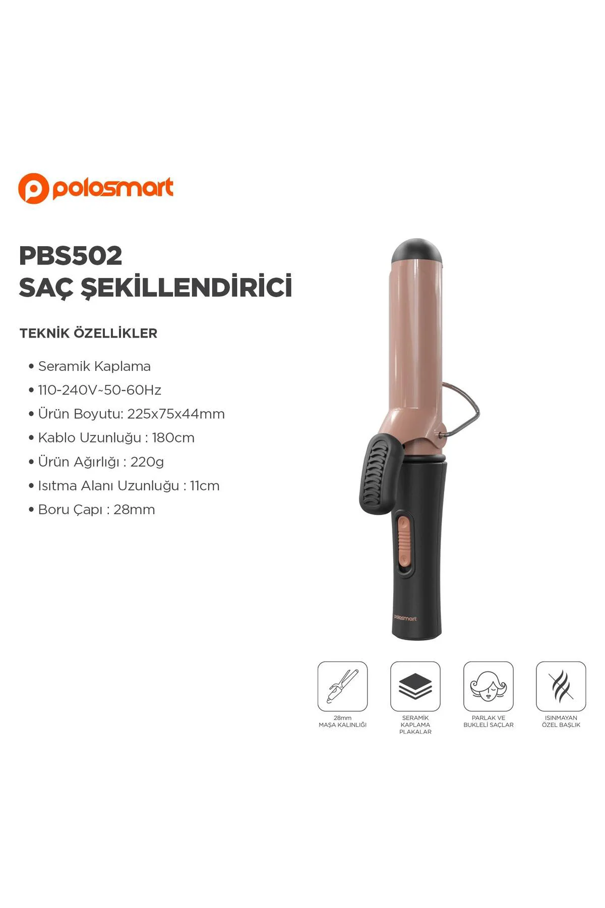 PBS502 Saç Maşası Rose Gold