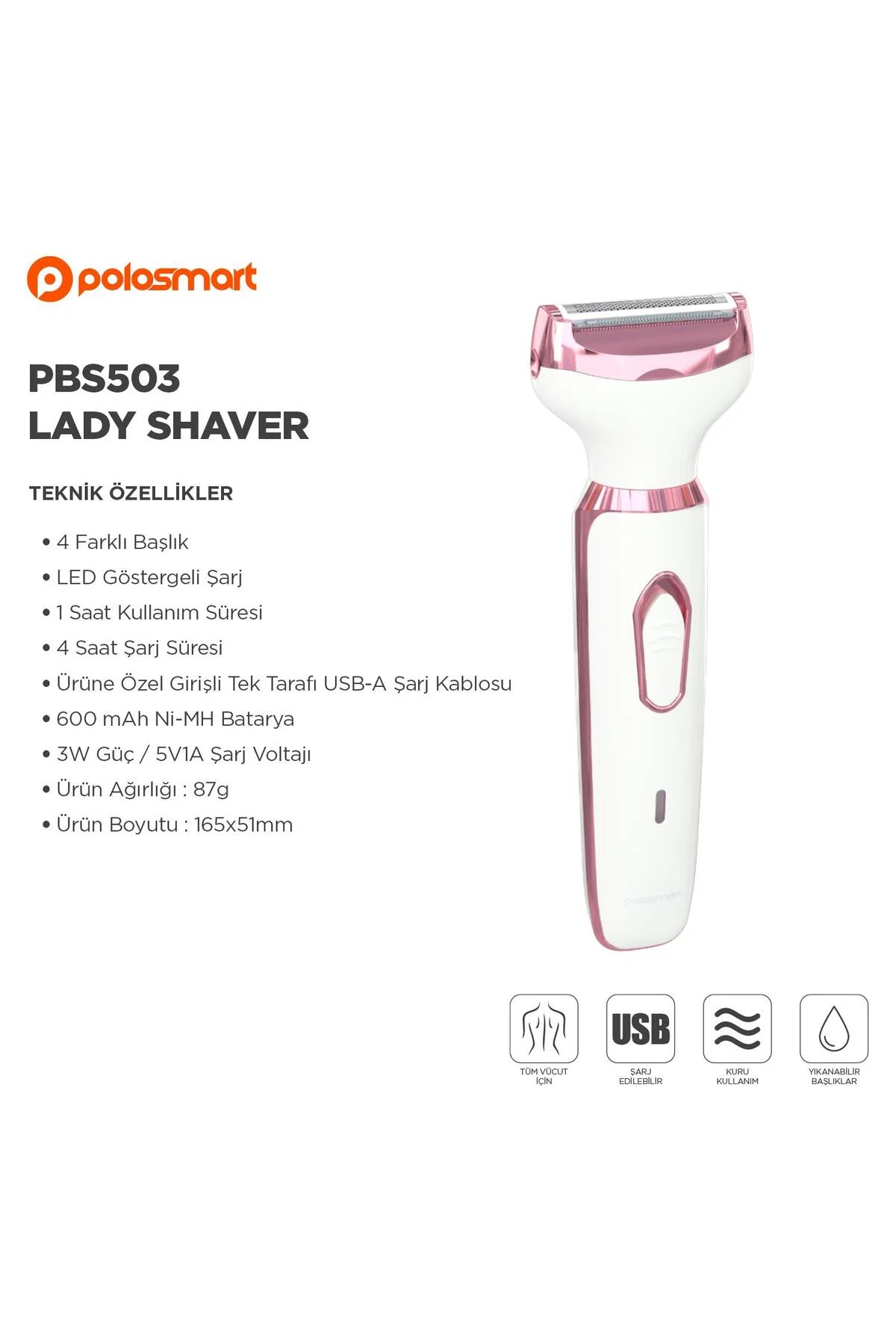 Pbs503 4 In 1 Lady Shaver Beyaz