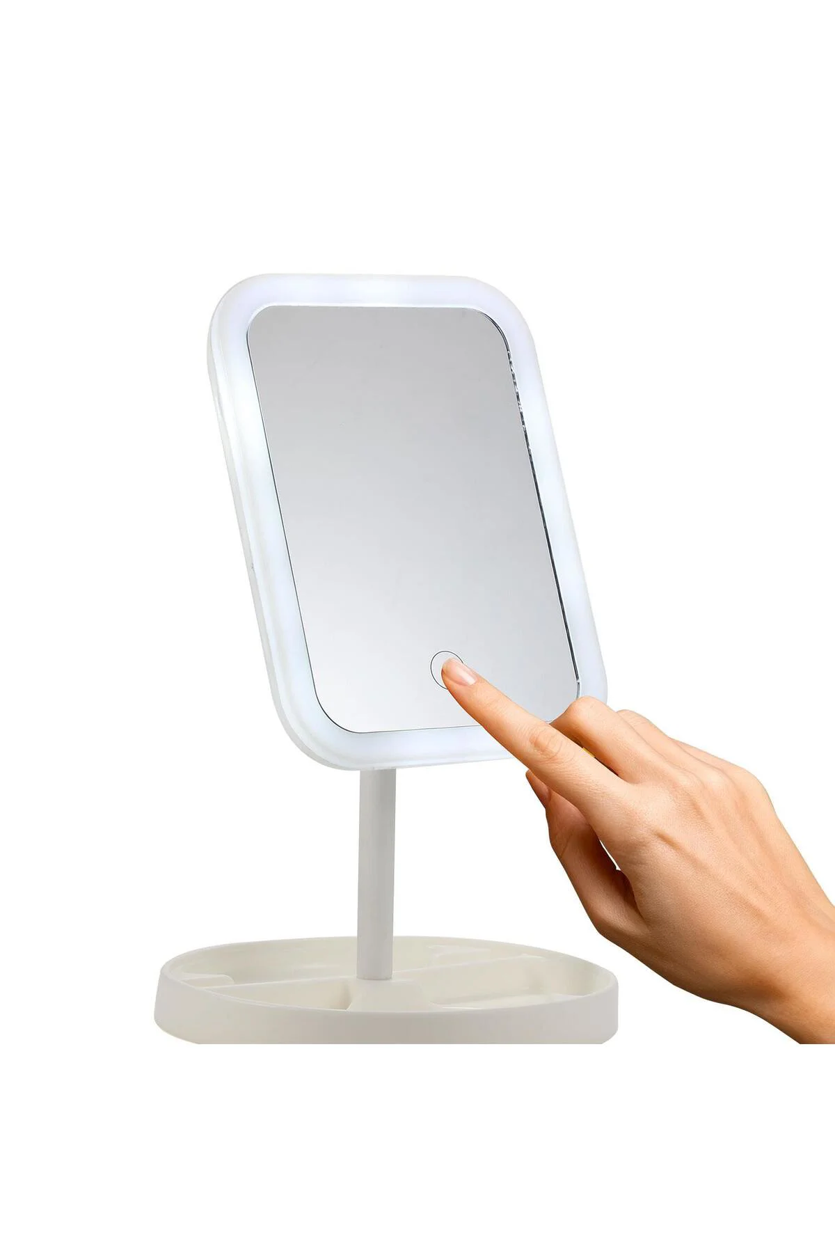 PBS517 Şarjlı Led Işıklı Makyaj Aynası Beyaz