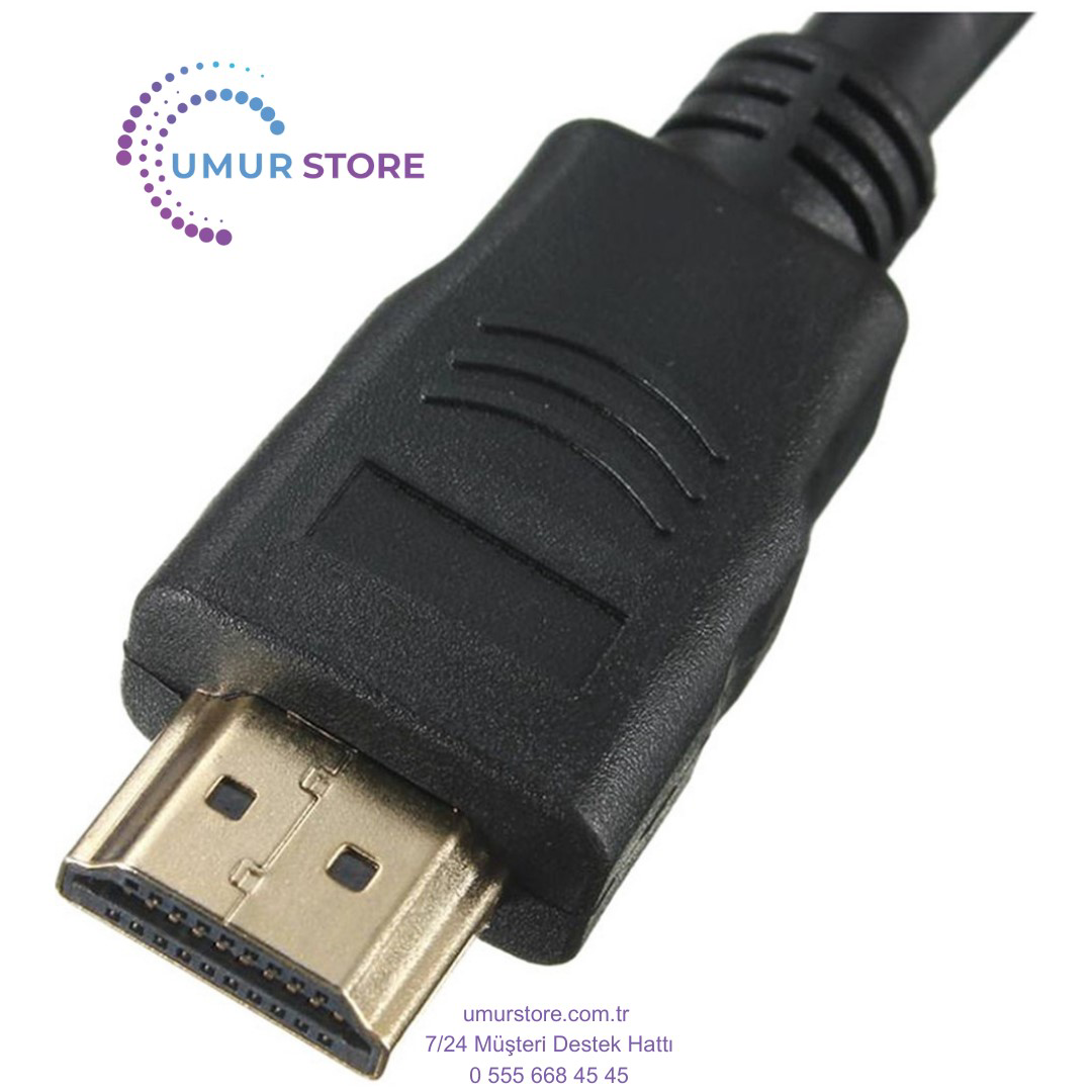 Pc Için 1.8m Mavi Hdtv HDMI - VGA HD15 Erkek Adaptör Kablosu Dönü