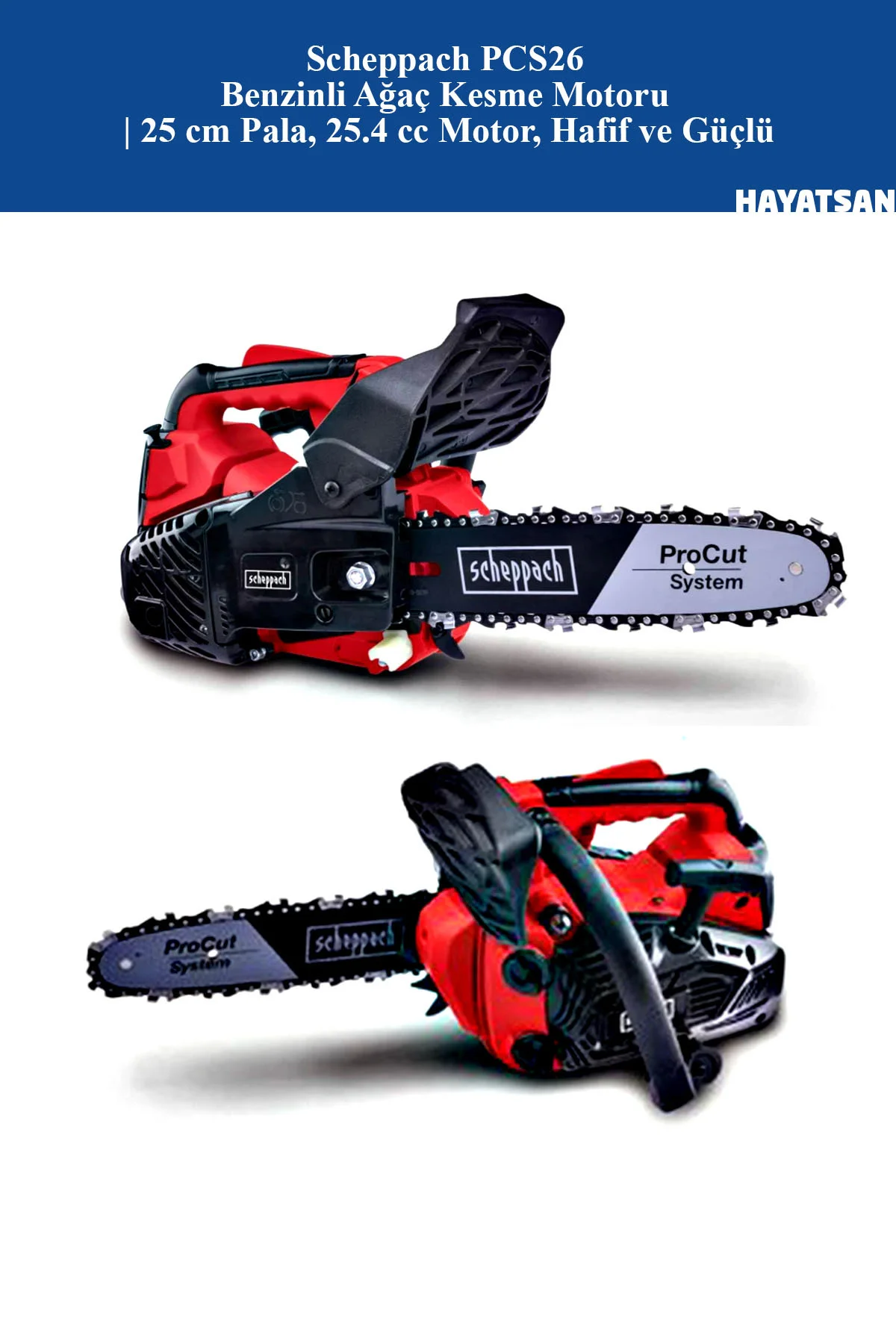 PCS26 Benzinli Ağaç Kesme Motoru | 25 cm Pala, 25.4 cc Motor, Hafif ve Güçlü PCS26 Benzinli Ağaç Kesme Motoru | 25 cm Pala, 25.4 cc Motor, Hafif ve Güçlü