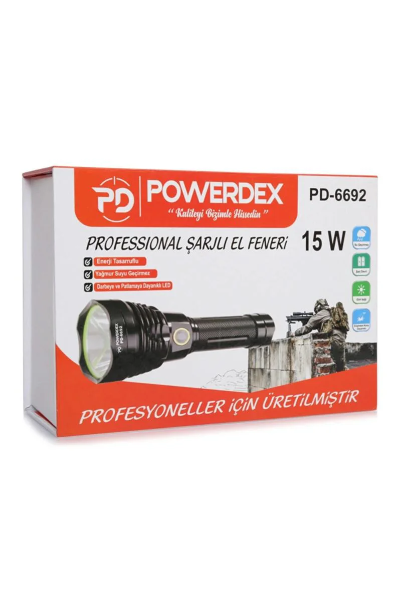 PD-6692 15 Watt 1000 Lümen Profesyonel Şarjlı El Feneri Fiyatı, Yorumları ve Özellikleri