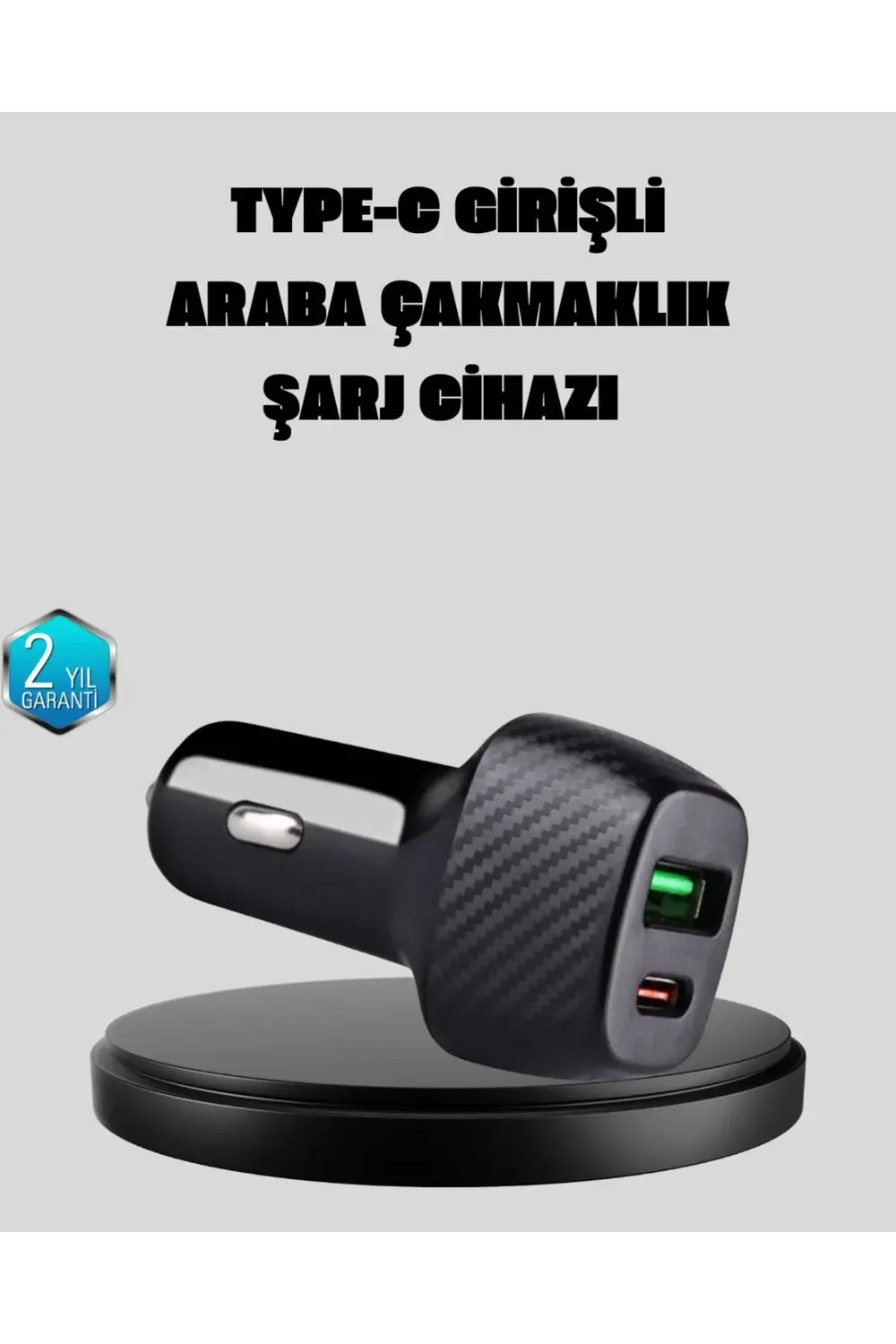 PD Destekli 38W Araç Şarj Başlığı Type-C + USB Çift Çıkış Hızlı Ş