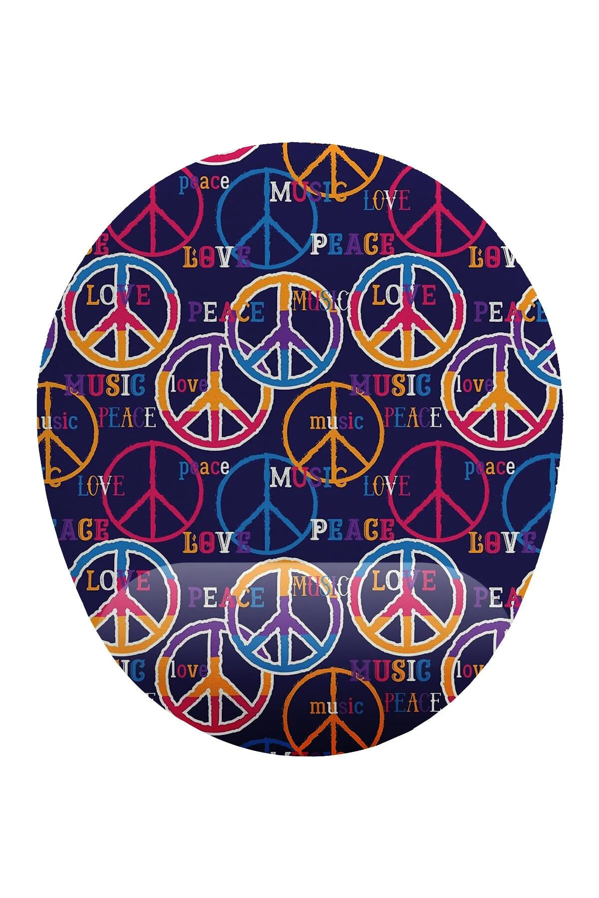 Peace Barış Simgesi Bilek Destekli Mouse Pad Ergonomik Kaymaz Taban Mousepad Fare Altlığı